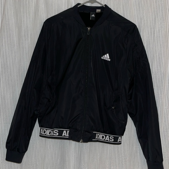 Adidas Sport Id Woven Bomber Womens Short Jacket Black - Picture 2 of 2